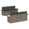 vidaXL Gartensofa-set 7 stk. Grau Poly-Rattan