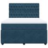 vidaXL Boxspringbett mit Matratze Blau 140x200 cm Samt
