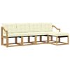 vidaXL Outdoor-Sofagarnitur 5 stk. Wei&szlig; und Creme