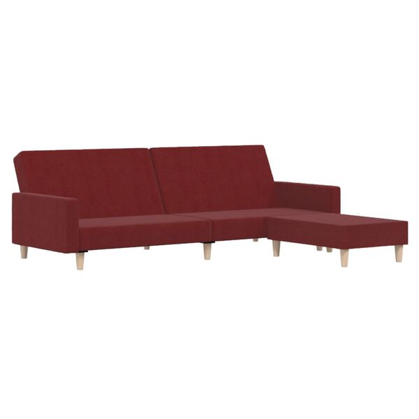 vidaXL Schlafsofa 2-Sitzer mit Fu&szlig;hocker Weinrot Stoff