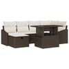 vidaXL Garten-Sofa-Set mit Kissen mit Speicher 7 pcs Braun Poly Rattan