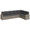vidaXL 7-tlg. Garten-Sofagarnitur mit Kissen Grau Poly Rattan