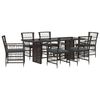 vidaXL Outdoor-Essgruppe 7 stk. Schwarz Poly-Rattan