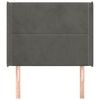 vidaXL Kopfteil mit Ohren Dunkelgrau 93x16x118/128 cm Samt