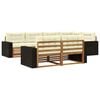 vidaXL Outdoor-Sofagarnitur mit Kissen 7 pcs Natur und Creme