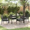 vidaXL Garten Essgruppe mit Kissen 5 pcs Schwarz Poly-Rattan
