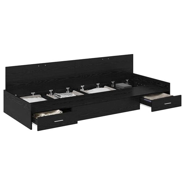 vidaXL Bettrahmen Schwarz Eichen-Optik 80 x 200 cm Holzwerkstoff