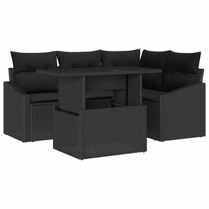 vidaXL Garten-Sofa-Set 5 stk. Schwarz