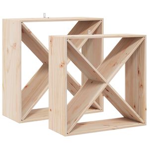 vidaXL Weinregal 2 pcs Natur 62 x 25 x 62 cm Massives Kiefernholz