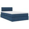 vidaXL Bett mit Stauraum und LED mit Matratze Blau 120 x 190 cm Stoff
