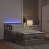 vidaXL Ottoman-Bett mit Matratze & LEDs Taupe 90x190 cm Stoff