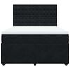 vidaXL Boxspringbett mit Matratze Schwarz 140x200 cm Samt