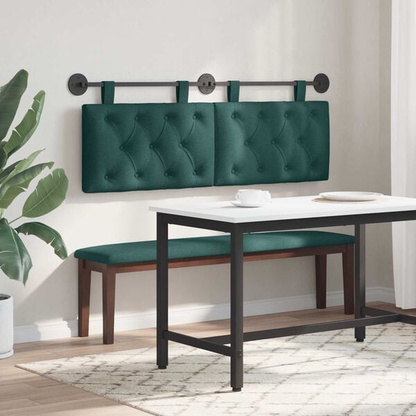 vidaXL H&auml;ngevorderseite Wandmontiert Dunkelgr&uuml;n 130 x 55 x 7 cm Stoff