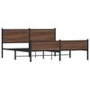vidaXL Metallbett ohne Matratze Braun Eichen-Optik 180x200 cm