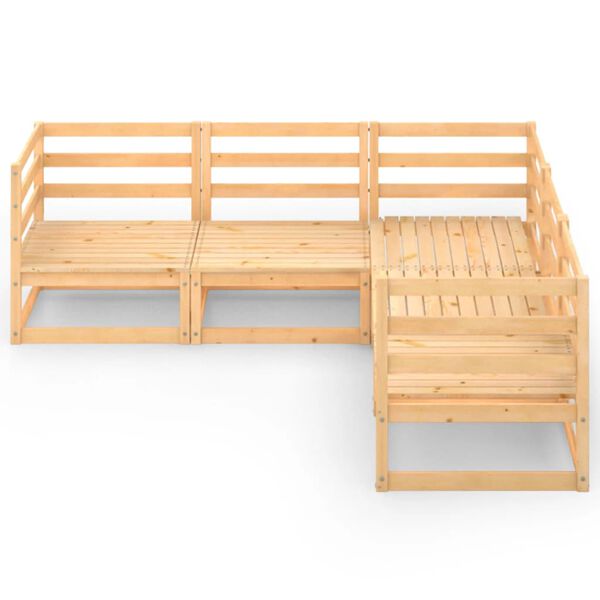 vidaXL 5-tlg. Garten-Lounge-Set Massivholz Kiefer