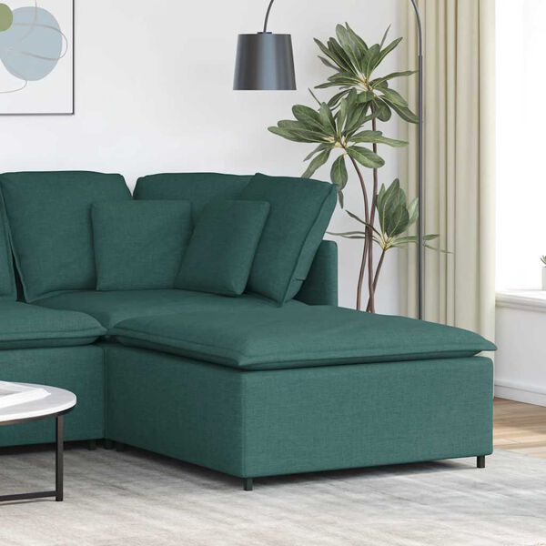 vidaXL Modulares Sofa-Fußhocker-Modul Dunkelgrün 100 x 100 x 48 cm