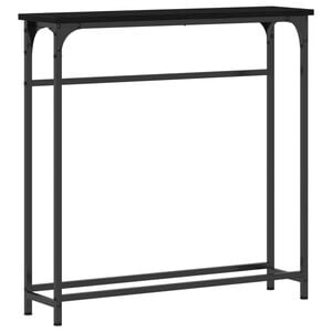vidaXL Konsolentisch mit Regal Schwarz Eichen-Optik 75 x 19,5 x 75 cm