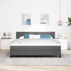 vidaXL Boxspringbett mit Matratze Dunkelgrau 180 x 200 cm Stoff