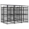 vidaXL Outdoor-Hundezwinger mit Dach Stahl 5,53 m&sup2;