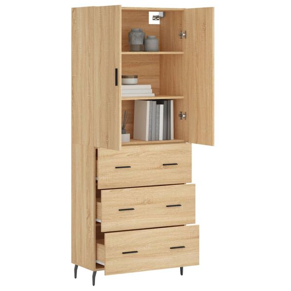 vidaXL Highboard Sonoma-Eiche 69,5x34x180 cm Holzwerkstoff