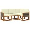 vidaXL Outdoor-Sofagarnitur 4 stk. Natur und Creme Polyester