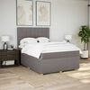 vidaXL Boxspringbett mit Matratze Taupe 140x200 cm Stoff