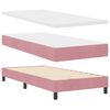 vidaXL Boxspringbett mit Matratze mit Kopfteil Rosa 90 x 200 cm Samt