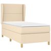 vidaXL Boxspringbett mit Matratze Creme 90x190 cm Stoff