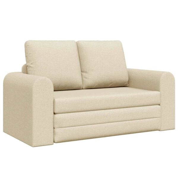 vidaXL Schlafsofa 60cm Creme Stoff