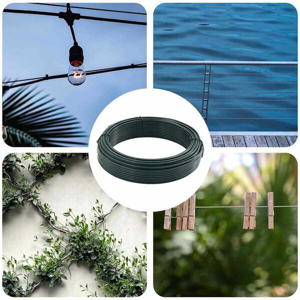 vidaXL Zaunbindedraht Grün 33 m PVC