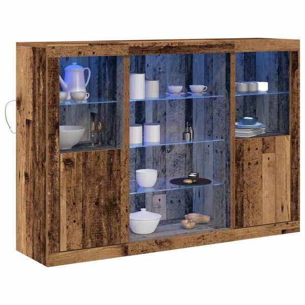 vidaXL LED-Sideboard Altholz 142,5 x 37 x 100 cm Holzwerkstoff