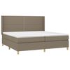 vidaXL Boxspringbett mit Matratze & LED Taupe 200x200 cm Stoff