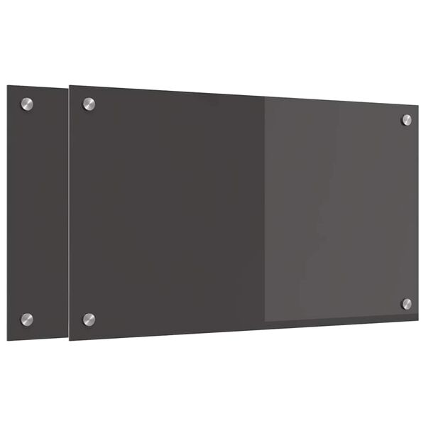 vidaXL K&uuml;chenr&uuml;ckwand 2 pcs Dunkelgrau 70 x 40 cm Geh&auml;rtetes Glas