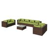 vidaXL 9-tlg. Garten-Lounge-Set mit Kissen Poly Rattan Braun