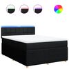vidaXL Boxspringbett mit Matratze Schwarz 140x200 cm Stoff