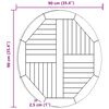 vidaXL Tischplatte Massivholz Teak Rund 2,5 cm 90 cm