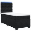 vidaXL Boxspringbett mit Matratze Schwarz 90x190 cm Samt