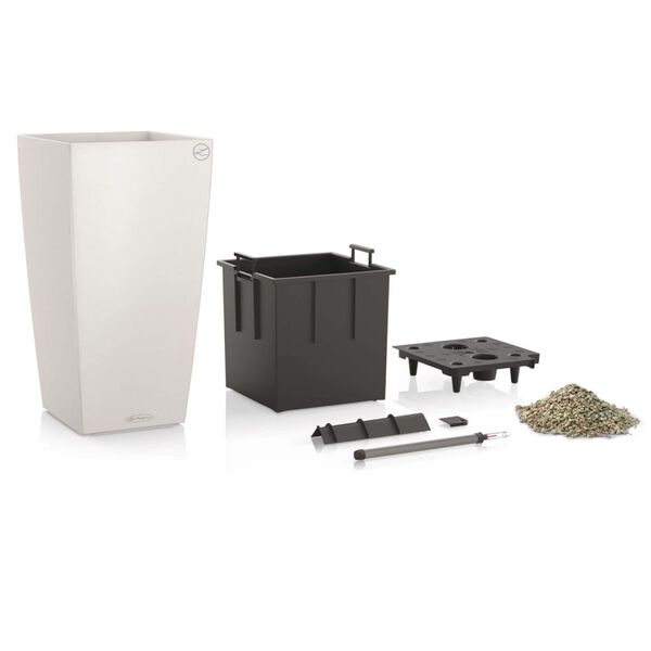 LECHUZA Pflanzk&uuml;bel Cubico Color 30 ALL-IN-ONE Set Wei&szlig; 13130