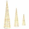 vidaXL Weihnachtsbaum 3 Stk. Warmwei&szlig; 20 x 20 x 80 cm PET 90 LEDs