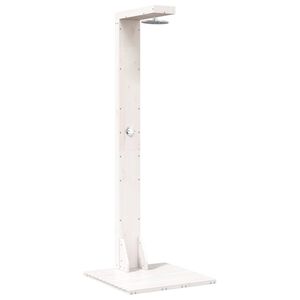 vidaXL Outdoor-Dusche 210 cm Massivholz Kiefer und Edelstahl Wei&szlig;