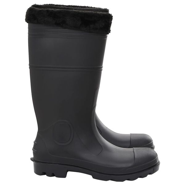 vidaXL Gummistiefel mit Herausnehmbarem Innenfutter Schwarz Gr. 46 PVC