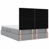 vidaXL Bett mit Stauraum und LED Hellgrau 140 x 200 cm Polyester