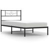 vidaXL Bettgestell mit Kopfteil Metall Schwarz 100x190 cm