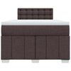 vidaXL Boxspringbett mit Matratze Dunkelbraun 120x190 cm Stoff