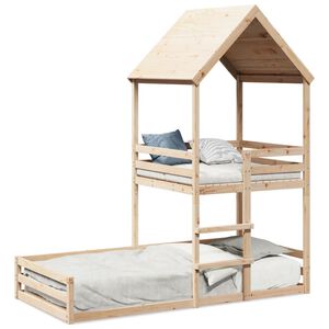 vidaXL Etagenbett ohne Matratze 90x200 cm Massivholz Kiefer