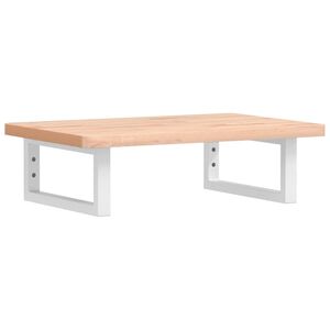 vidaXL Waschbeckenregal Wandmontage Stahl und Massivholz Buche