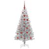 vidaXL Weihnachtsbaum mit 150 LEDs mit St&auml;nder Silber 120 cm PET