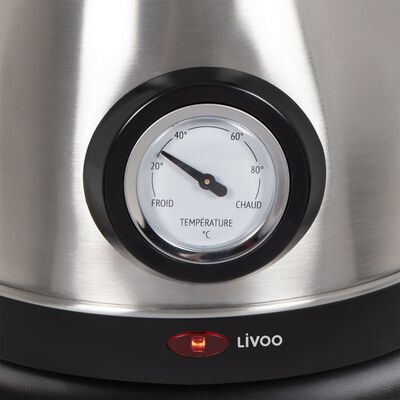 Livoo Wasserkocher mit Temperaturregelung 1,8 L 1800 W Silbern