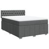 vidaXL Boxspringbett mit Matratze Dunkelgrau 140x190 cm Stoff