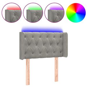 vidaXL LED Kopfteil Hellgrau 83x16x78/88 cm Samt